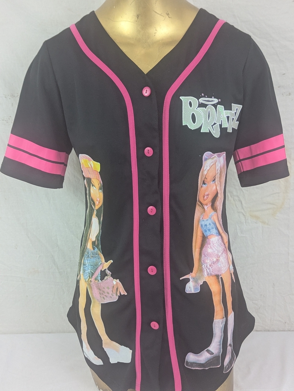 Bratz Baseball Jersey Black & Pink The Epitome of Y2K Aesthetic Medium